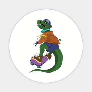 Skateboarder Crocodile Magnet